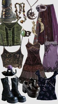 Y2k Bohemian Fashion, British 80s Fashion, Wymsical Goth, Whimsi Gothic Aesthetic, Witchcore Fashion Grunge, Whimsigoth Amazon Finds, Whimsigoth Overalls, Whimsygoth Summer Outfits, Whimsical Witch Aesthetic