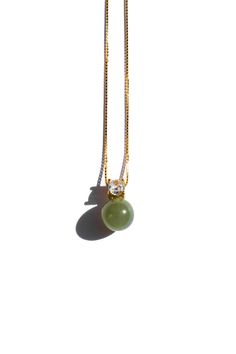 seree-Esther-Green-jade-and-zircon-necklace-1 Jade Necklace Pendant, Timeless Necklace, Zircon Necklace, Nephrite Jade, Jade Necklace, Green Necklace, Green Jade, Christmas 2024, Jade Green