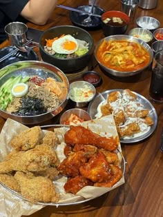 a table filled with different types of food