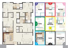 the floor plan for an apartment with multiple rooms