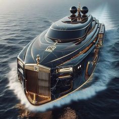 the luxury yacht is designed to look like it's floating in the ocean or on land