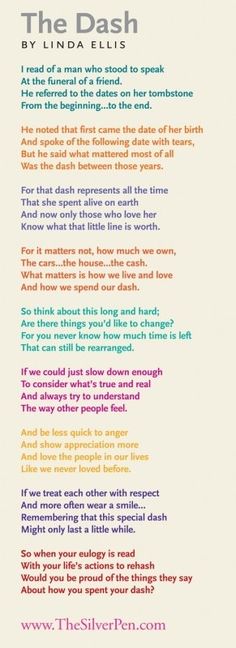 the dash poem by linda ellis