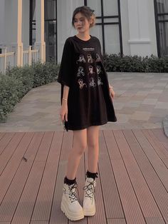 Girls Short Dresses, Outfit Korean Style, Shirt Dress Outfit, Korean Fashion Outfits, Kawaii Fashion Outfits, Korea Fashion, Girls Fashion Clothes, Casual Style Outfits