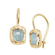 Silpada 'Mediterra' Natural Aquamarine Petite Drop Earrings in 14K Gold-Plated Sterling Silver - Mediterra Earrings: Icy aquamarines are offset by the golden hue of these 14K gold-plated sterling silver drops, making these earrings perfect for pairing with any metal in your collection. Earrings measure 5/8 by 1/4 inches and feature fish hook back findings. Pieces come with '.925' sterling silver quality stamps as symbols of guaranteed product quality. Petite Earrings, Buy Jewellery Online, Aquamarine Earrings, Silpada Jewelry, Jewelry Lookbook, Gold Necklaces, Grey Tones, Color Contrast, Natural Aquamarine