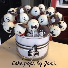 there is a cake pops in the shape of pandas