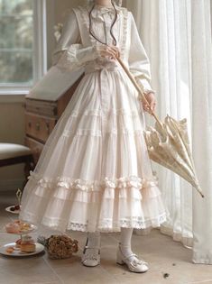 Frilly Lace Dress, Royalcore Clothes, Elegant Dresses Aesthetic, Frilled Shirt, Victorian Children's Clothing, Light Outfits, Lace Sundress, Ruffled Shirt, Ruffle Outfit