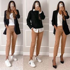 Smart Casual Women, Smart Casual Work Outfit, Casual Work Outfits Women, Office Outfits Women, Brown Pants