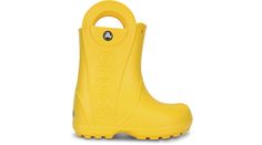 Now kids can enjoy classic Crocs comfort � even on the rainiest days. Our kids� rain boot is available in bright colors with a waterproof build that keeps puddle-jumping feet cozy and dry.    Kids� Handle It Rain Boot Details:    Waterproof rain boot.  Fully molded Croslite trade  material for lightweight cushioning and comfort.  Reflective heel logo. Casual Non-slip Rain Boots, Casual Rain Boots With Round Toe, Casual Rain Boots For Rainy Weather, Casual Rain Boots With Round Toe For Rainy Weather, Casual Rain Boots For Rainy Season, Casual Non-slip Boots For Rainy Weather, Casual Non-slip Waterproof Boots For Rainy Season, Casual Insulated Rain Boots For Rainy Season, Casual Slip-resistant Waterproof Boots For Rainy Season