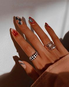 #springfashiontrends #Fashionista #StyleInspo #TrendyOutfits #OOTD #FashionGoals  #StreetStyle #InstaFashion #DesignerFashion #FashionAddict #FashionWeek #RunwayReady #FashionistaLife #OutfitIdeas #ClosetGoals #FashionInspiration #ChicStyle #GlamFashion #FashionForward #StyleIcon #nails #naildesign #nailinspiration #fashionlovers French Press On Nails, Checkered Nails, Square French, Western Nails, Press Nails, Country Nails, Retro Nails, Mother Day Gift, Bright Nails