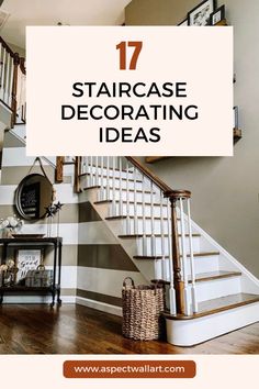 staircase decorating ideas with text overlay