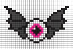 a cross stitch pattern with an image of a cat's eyes and pink tongue