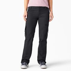 A modern update on a timeless workwear staple, these Dickies Women's Relaxed Fit Cargo Pants take inspiration from the classic, military style, fit for all-day comfort and durable enough to endure any project or worksite. Featuring a soft fabric in 100% brushed cotton, they have a contour waistband that ensures a perfect fit, so there are no gaps at the back when you're making moves. Women's Cargo Pants, Dickies Cargo Pants, Straight Leg Cargo Pants, Cropped Cargo Pants, Cotton Cargo Pants, Dickies Women, Dickies Pants, Twill Pants, Women Cargos