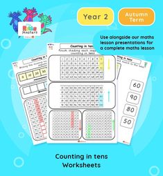 an activity sheet for counting tenss worksheets, with the text year 2