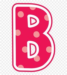 the letter b with pink and white polka dots on it, transparent background png