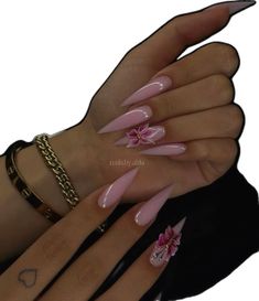 Pink Nails Stiletto, Birthday Nails Classy, Stiletto Nails Summer, Nails Feminine, Feminine Nails, Nails Engagement, Nail Aesthetics, Nails Vacation, Stilleto Nails Designs