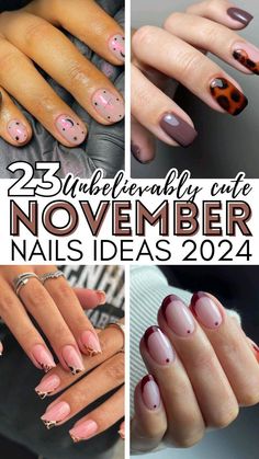 November Nails Ideas, November Nail Ideas, Cute November Nails, November Nail Art, November Nails Colors, Brown Fall Nails, November Nail, November Nail Designs, Teen Nails