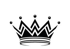 a black and white crown on a white background