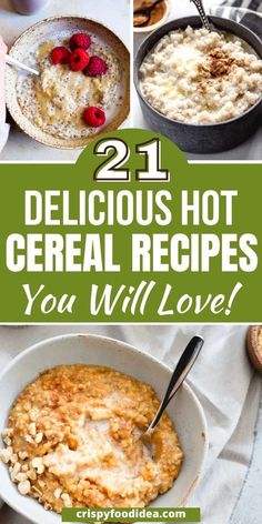 These delicious hot cereal recipes are best for breakfast  or snacks. Hot Cereal Recipes, Snacks Easy To Make, Meal Prep Breakfasts, Breakfast Cereal Recipes, Hot Breakfast Cereal, Best Salsa Recipe, Brunch Foods, Keto Baking, Snacks Easy