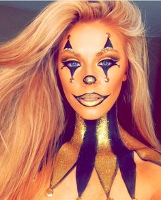 Glam Circus Makeup, Makeup Halloween Ideas, Girl Halloween Makeup, Makeup Clown, Make Carnaval