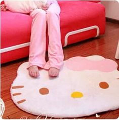 Kawaii Hello kitty Floor Mat Carpets 1 Hello Kitty Rug, Hello Kitty Bedroom, Hello Kitty Rooms, Wall Art Room Decor, Hello Kitty Stuff, Art Room Decor, Wall Art Room, Kitty Stuff, Soft Carpet