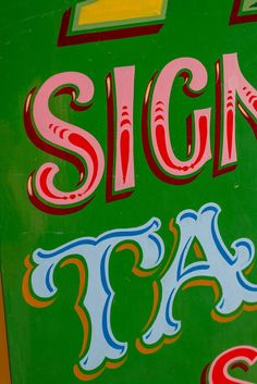 'Signwriting Taster' Fairground Sign Come On In Sign, Signwriting Fonts, Vintage Shop Sign, Chalk Sign Art, Restaurant Sign Design, Production House Logo, Painting Fonts, Typography Reference, Artsy Fonts