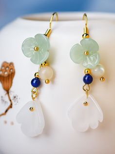 Style: Chinese Traditional Type: Earrings Material: Colored Glaze Gender: Female Weight: 50 gram #earrings #flowers #vintage #elegant Cheap Green Drop Pearl Earrings, Elegant Handmade Agate Earrings, White Jade Earrings For Gift, Elegant Green Agate Earrings, Elegant Agate Earrings For Gift, Elegant Agate Earrings As A Gift, Elegant Agate Earrings, Green Tea Earrings, Chinese Accessories