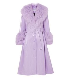 Cheap Leather Jacket, Polyvore Clothes, Ganni Dress, Dr Closet, Saks Potts, Clothes Reference, Atlantic Pacific, Purple Coat, Statement Coat