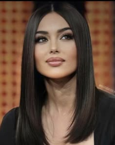 Face Framing Soft Layers, Mid Length Black Hair Straight, Angelina Jolie Straight Hair, Megan Fox Layered Hair, Kim Kardashian Straight Hair Long, Page Haircut, Megan Fox Haircut Long Layered, Brown Hair Inspo, Summer Hair Color