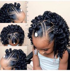 Love this!!! #growyourhair #babygirl #autumnn Crochet Curls, Bob Black, Kid Hair, Girls Natural Hairstyles, Bantu Knots