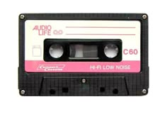 an audio cassette with the words h - i low noise on it's side