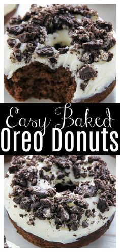 an image of easy baked oreo donuts