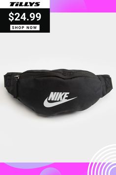 Nike Heritage Waistpack. The Buckle Snaps Together In The Middle Of The Strap For A Comfortable, Easy-To-Adjust Fit. The Bag Can Be Worn At Your Waist, Across Your Body Or Over Your Shoulder. Dual-Zipper On The Front Pocket Provides Easy Access To Larger Items. Dual-Zipper On The Back Keeps Smaller Items Stored Securely. Dimensions: 16"l X 4"w X 6"h. 100% Nylon. Spot Clean. Imported. Waist Pack, Women Accessories Bags, In The Middle, Easy Access, Front Pocket, The Middle, Shop Now, Buckle, Women Accessories