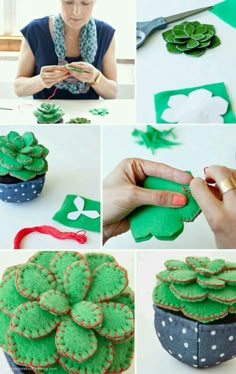 a collage of photos showing how to make st patrick's day cookies