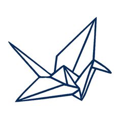 the origami bird is black and white, but it's easy to draw