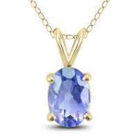 14K Yellow Gold 5x3MM Oval Tanzanite Pendant Tanzanite Pendant, Color Grading, Round Brilliant, Loose Diamonds, Natural Diamonds, Yellow Gold, Gemstones