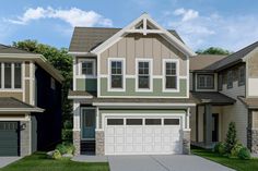 two story houses with garages on each side