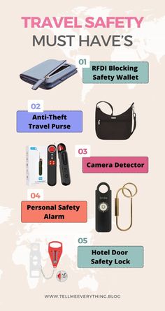 I solo travel a lot for work, and I take travel safety pretty seriously. The saying “you can never be too careful” definitely applies to when you’re traveling and especially if you are solo traveling as a woman. 

Here are the top travel accessories you should always bring to make your trip as safe as possible. Travel Safety Accessories You Need for Your Next Trip. Anti Theft Travel Purse, Travel Accesories, Trip Hacks, Solo Traveling, Pinhole Camera, Travel Camera, Cool Bags, Minimalist Travel, Backpacking Camping