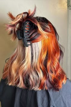 Calico Hair In Half-Updo Calico Hair, Cheveux Oranges, Pretty Hair Color, Edgy Hair, Hair Color And Cut, Dye My Hair, Hair Dye Colors, Hair Inspiration Color, Hair Inspo Color