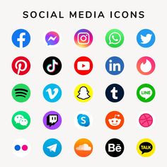 social media icons are shown in different colors