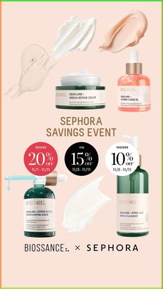 Sephora’s Savings Event is live! Don’t miss out on exclusive savings for Biossance’s skin-plumping must-haves—shop now and save! 🛒💚 Skincare Sephora, Drugstore Skincare, Repair Cream, Rose Oil, Gentle Cleanser, Beauty Inside, Branded Gifts, Beauty Routine, Body Products