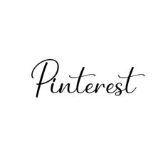 the word pinterest written in cursive writing on a white background with black ink