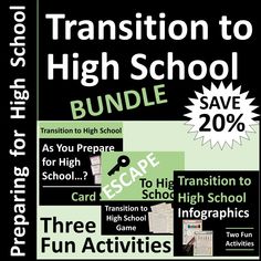 an advertisement for the transition to high school bundle