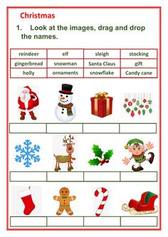 christmas worksheet with pictures and words to help students learn how to read them