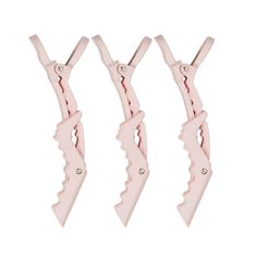 These heavy-duty designed crocodile clips are a hair stylists most essential tool. Perfect for holding large hair sections in place during coloring, cutting or styling. Work with wet or dry hair of all types. Ergonomic finger rests help stylists work quickly, without fumbling as they move these clips around in a clients hair. Perfect for at home styling as well! L'ange Hair, Pink Hair Accessories, Blow Dry Hair, Metal Spring, Hair Stylists, Hair Rollers, Blow Dry, Styling Tools, Dry Hair