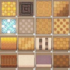 some different types of tiles and rugs in various colors, sizes and shapes are shown