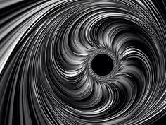 an abstract black and white spiral design