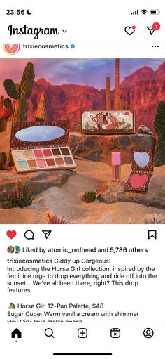 the instagram page on instagram com shows an image of cosmetics and makeup products