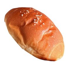 a loaf of bread with sesame seeds on it's side, against a white background