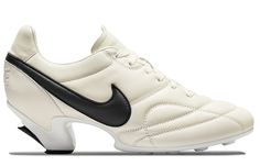 (WMNS) Nike Comme des Garons x Premier 'Sail Black' DJ8545-100 (SNKR/Casual/Women's) White Goat, 90s Era, Rei Kawakubo, High Heel Sneakers, Hot Sneakers, Grey Nikes, Soccer Shoes, Nike Dunk Low, Sneaker Heels