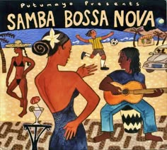 the cover art for samba bossa nova's album, featuring two women playing